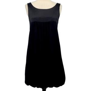 NEW Satin / Jersey Bubble hem Mini Dress Black Women's Size Medium NWT!